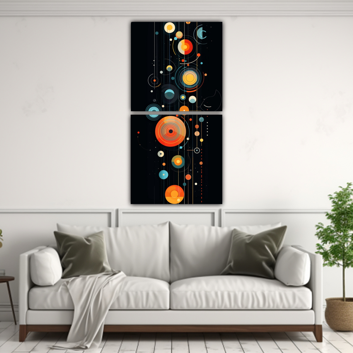 PINTURAS ABSTRACTAS DE SISTEMA SOLAR CON 60X120 CM - 2