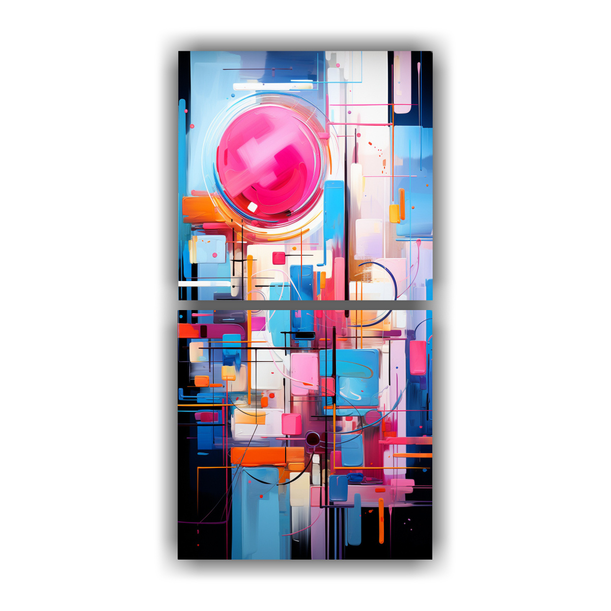 CUADRO MODERNO EN TELA CON COMPOSICIÓN 80X160 CM - 1