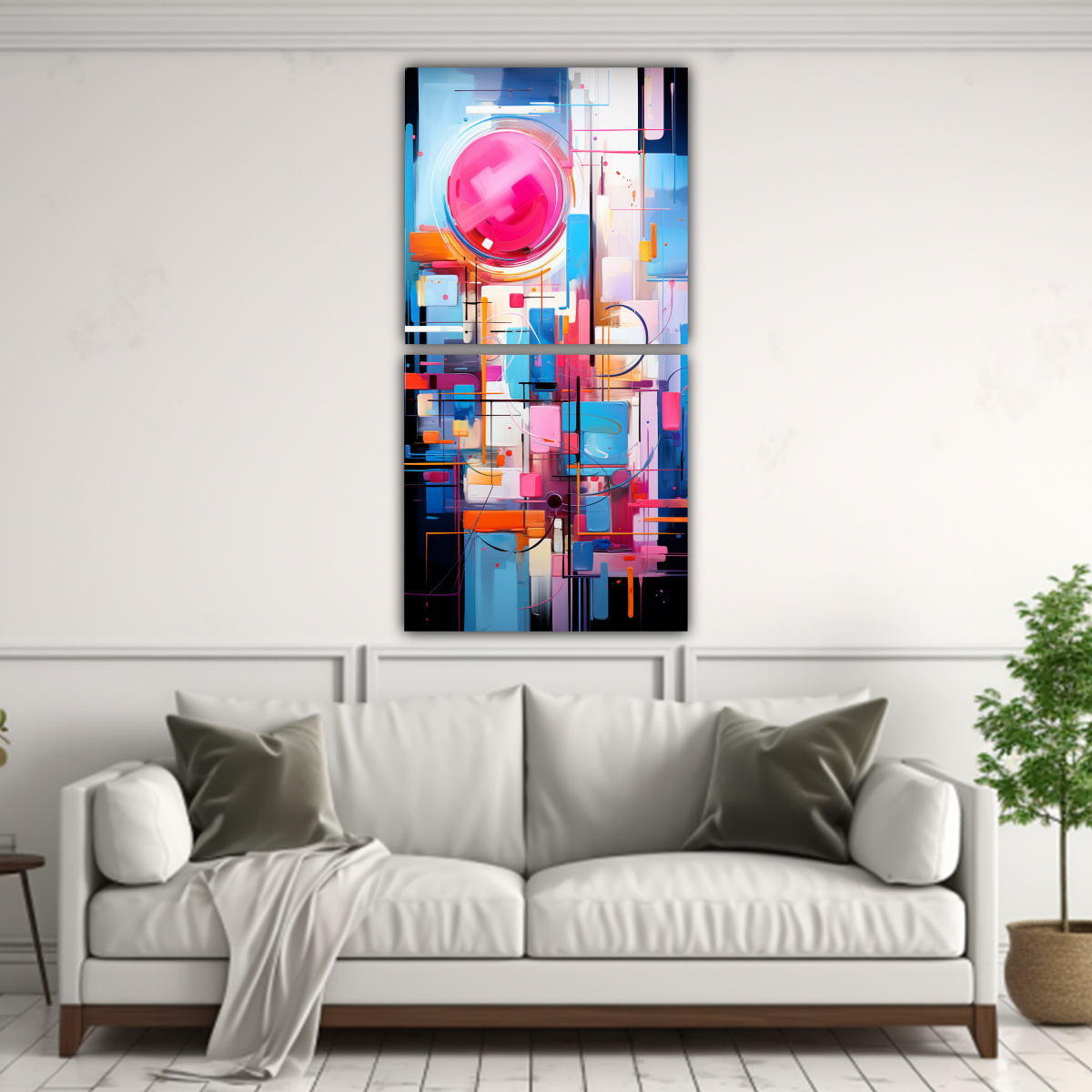 CUADRO MODERNO EN TELA CON COMPOSICIÓN 80X160 CM - 2