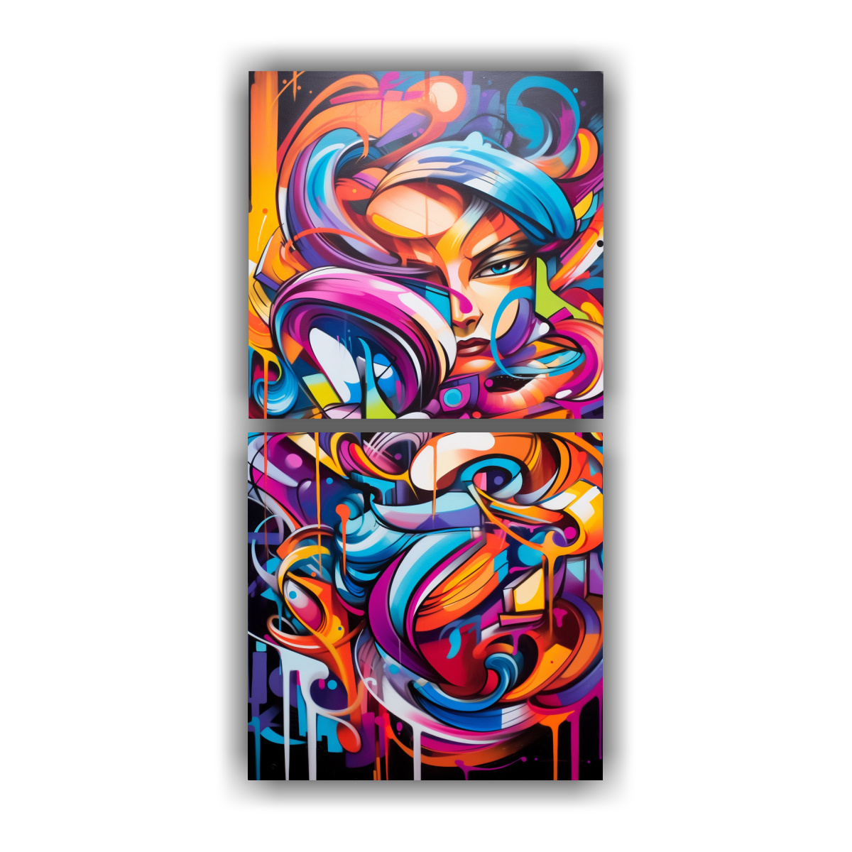PINTURAS DECORATIVAS DE FUSIÓN ABSTRACTA DE 50X100 CM - 1