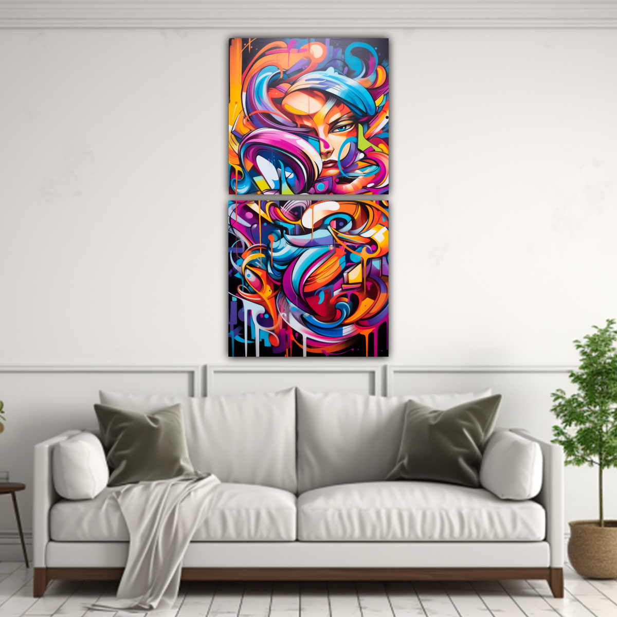 PINTURAS DECORATIVAS DE FUSIÓN ABSTRACTA DE 50X100 CM - 2