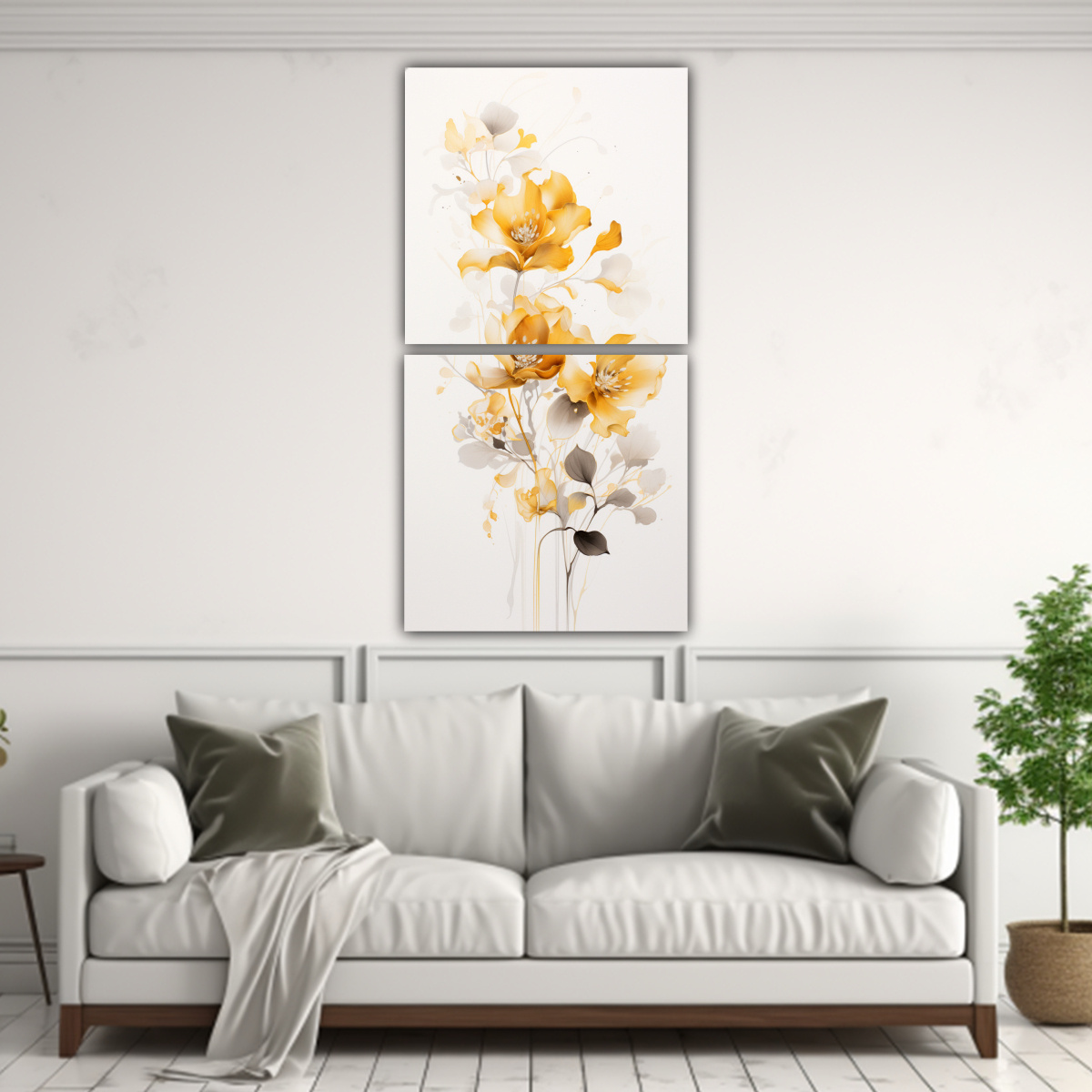PINTURA FLORAL ACUARELA EN TELA SUBLIMADA CON 40X80 CM - 2