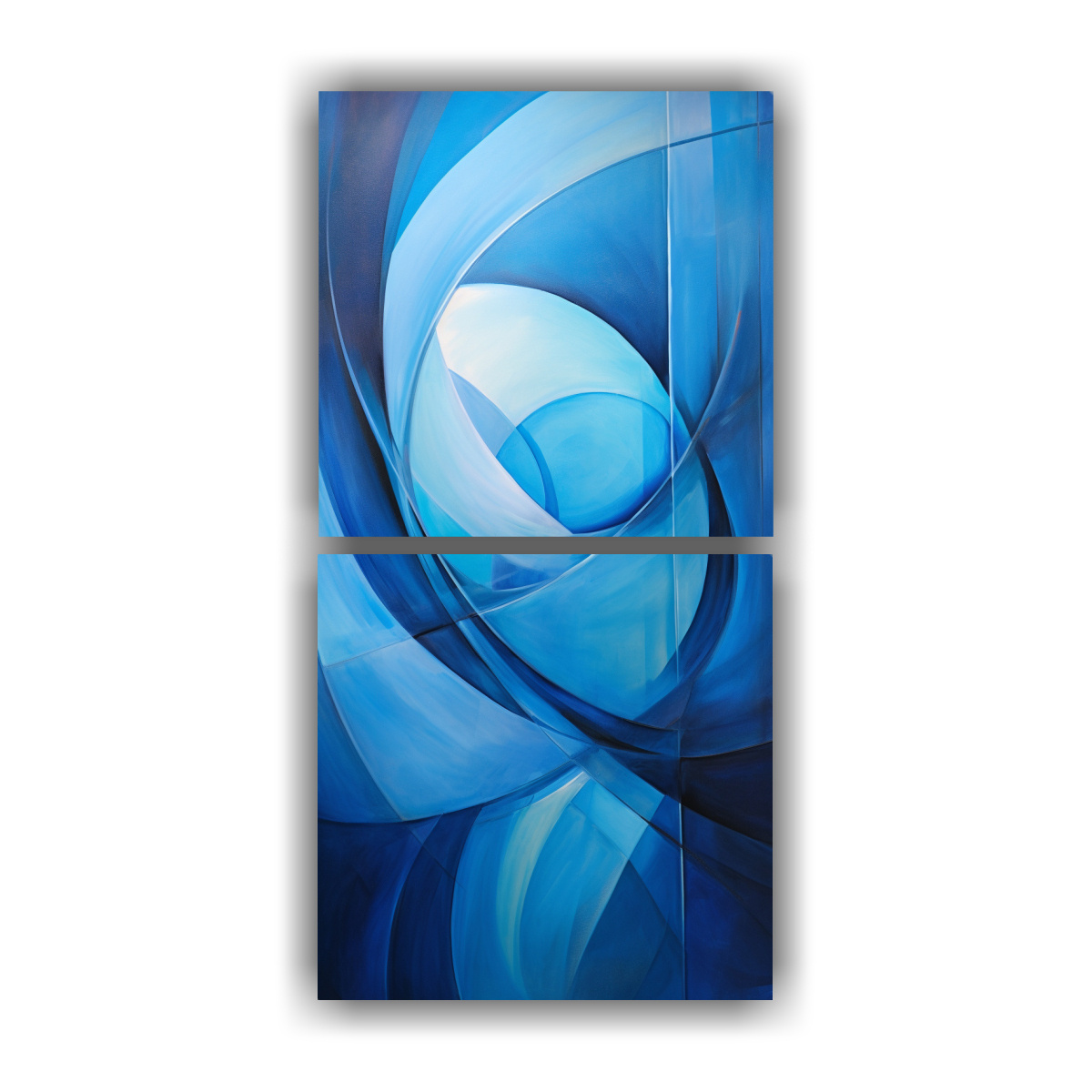 CUADROS ABSTRACTOS EN TONOS DE AZUL EN BASTIDOR 60X120 CM - 1