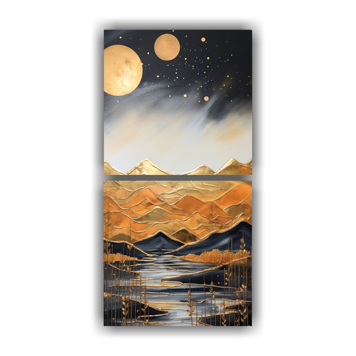 CUADRO INSPIRADOR DE PAISAJE DE MONTAÑA CON 60X120 CM - 1