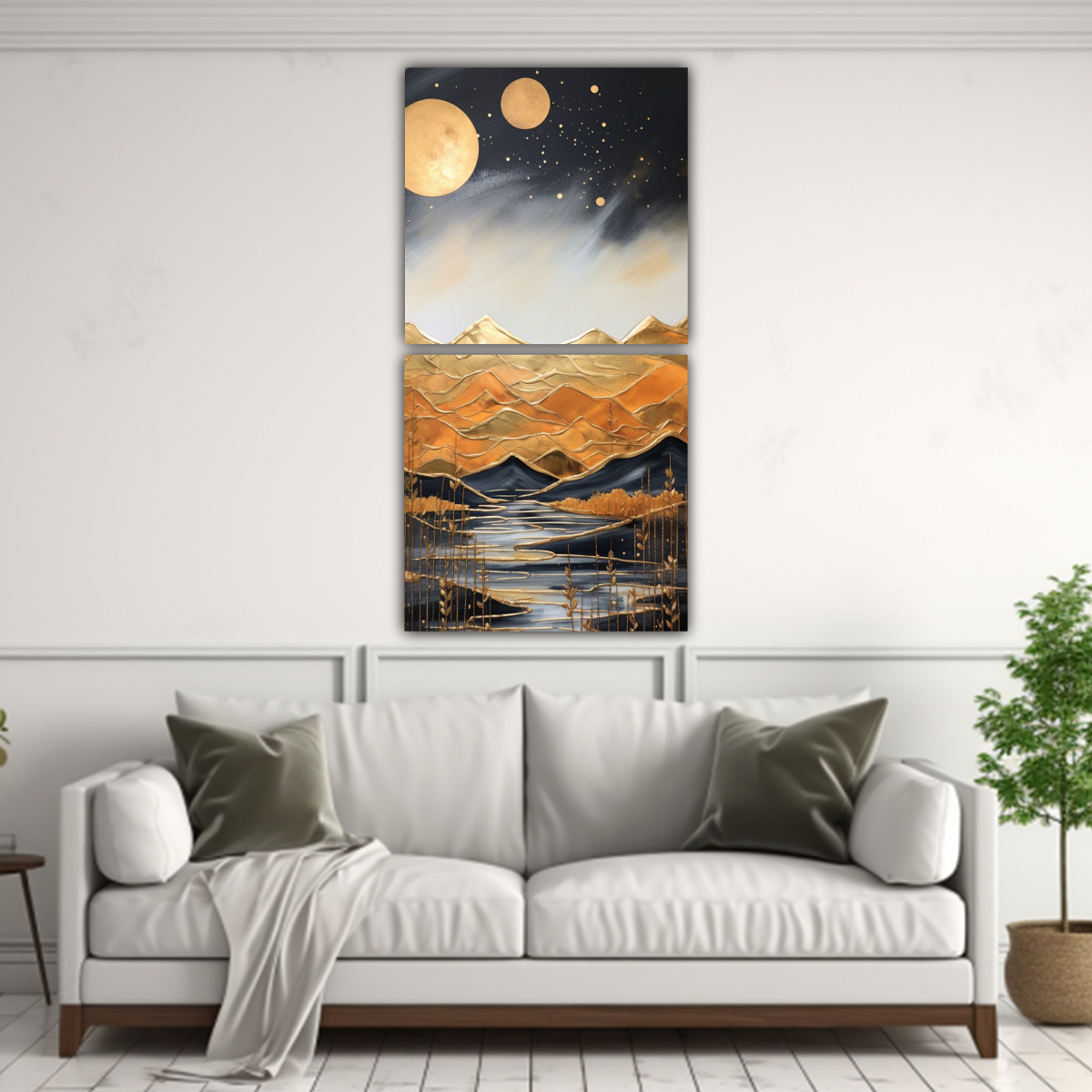 CUADRO INSPIRADOR DE PAISAJE DE MONTAÑA CON 60X120 CM - 2