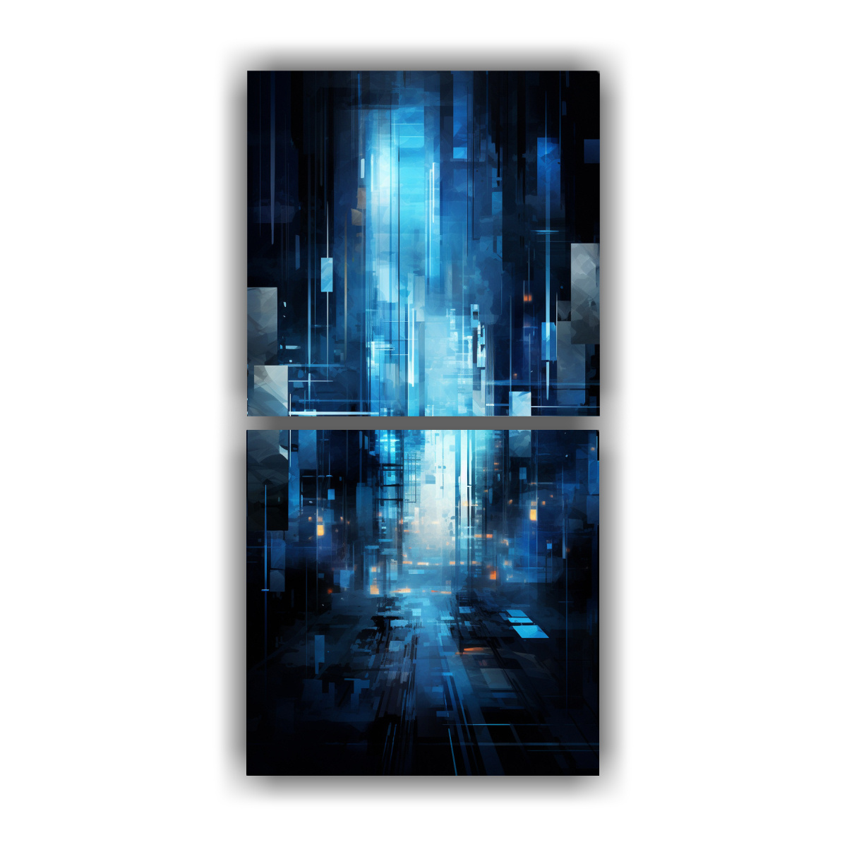 PINTURAS DECORATIVAS EN AZUL Y GRIS DE LA 40X80 CM - 1