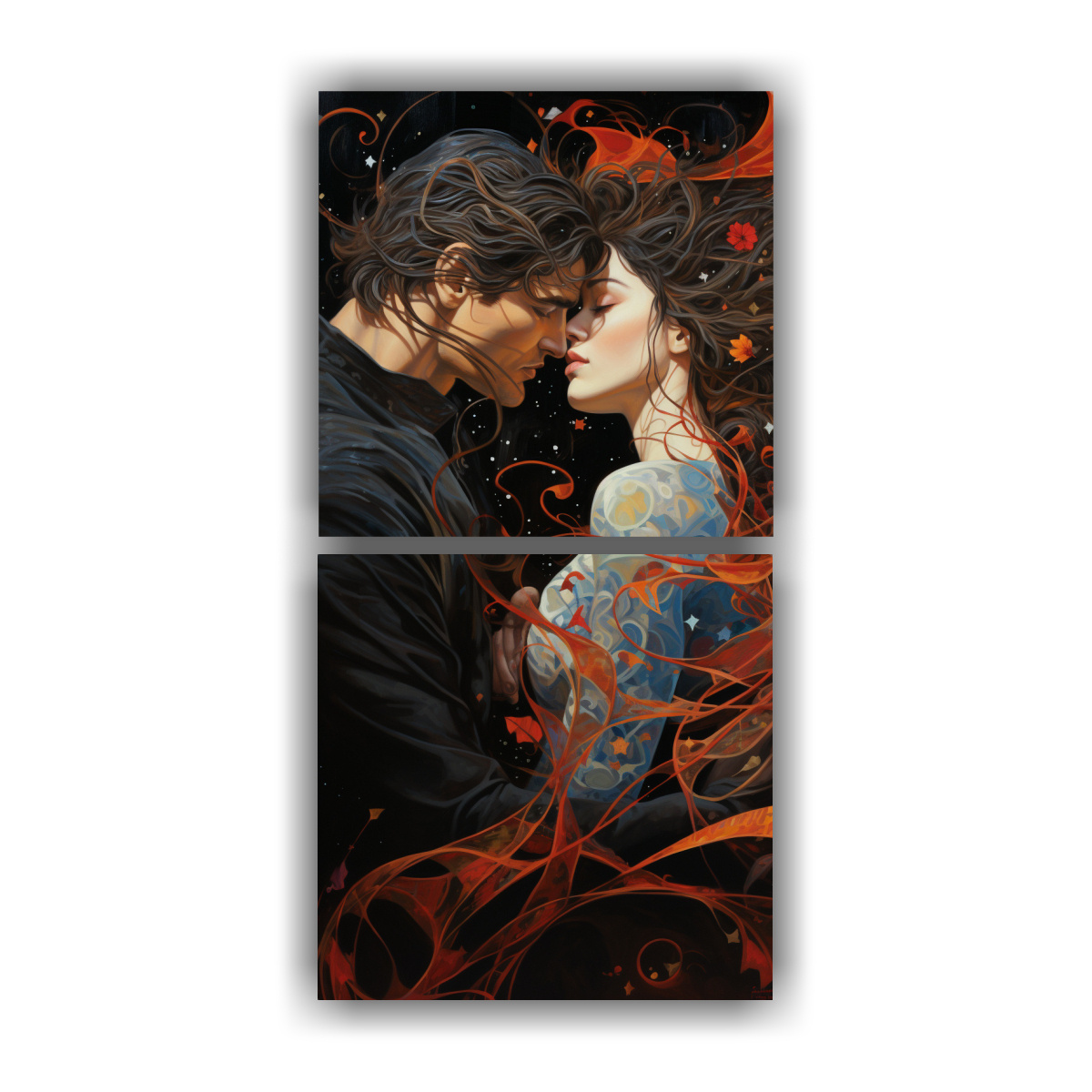 CUADROS ABSTRACTOS INTERTWINED DE AMANTES CON 40X80 CM - 1