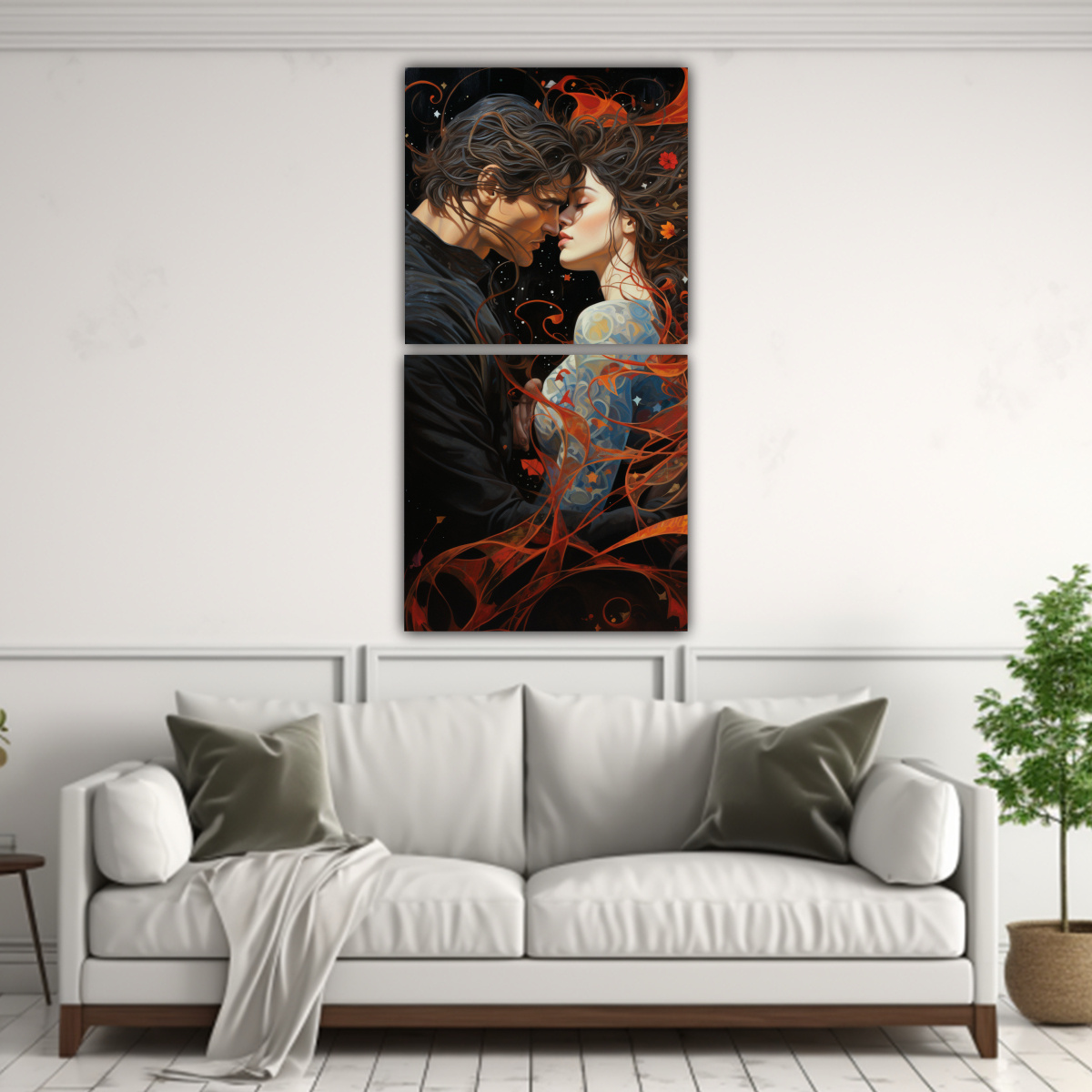 CUADROS ABSTRACTOS INTERTWINED DE AMANTES CON 40X80 CM - 2