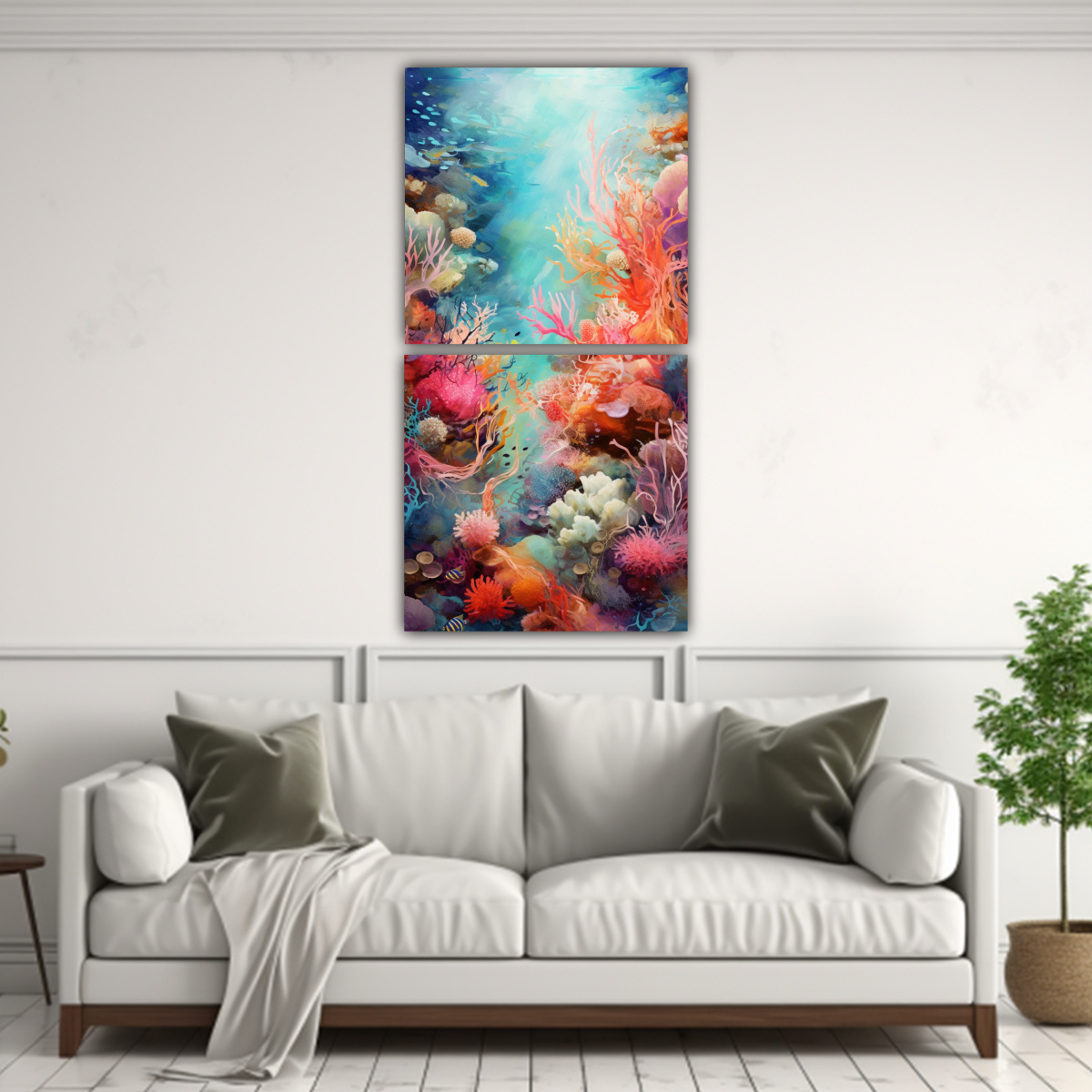ARTE DE PARED ABSTRACTO CON COLORES VIBRANTES, 70X140 CM - 2