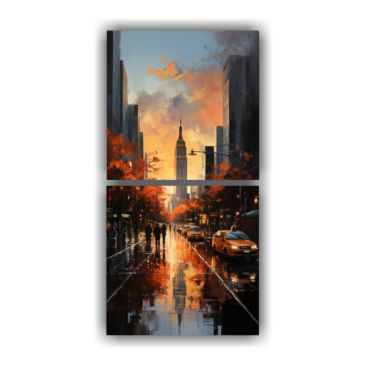 PINTURA DIPTICO INSPIRADOR INTERIORES DE LA 60X120 CM - 1