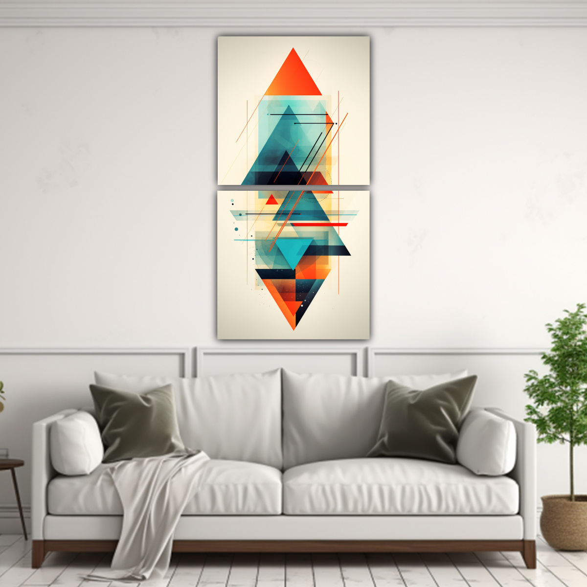PINTURA DECORATIVA ABSTRACTA MODERNA EN LIENZO 60X120 CM - 2