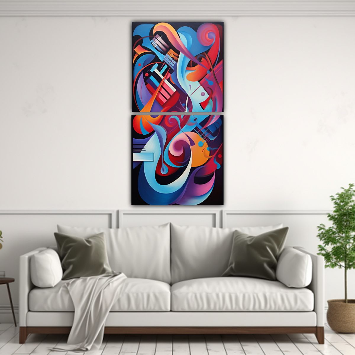 CUADRO DE PARED ABSTRACTO: FUSIÓN HERMOSA DE 60X120 CM - 2