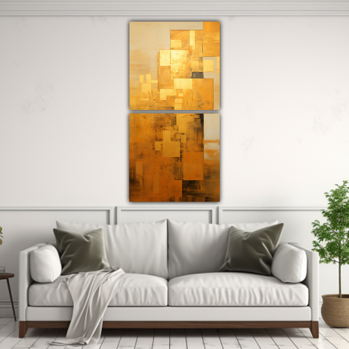 CUADROS DECORATIVOS ÉPOCA DORADOS CON ESTILO 80X160 CM - 2