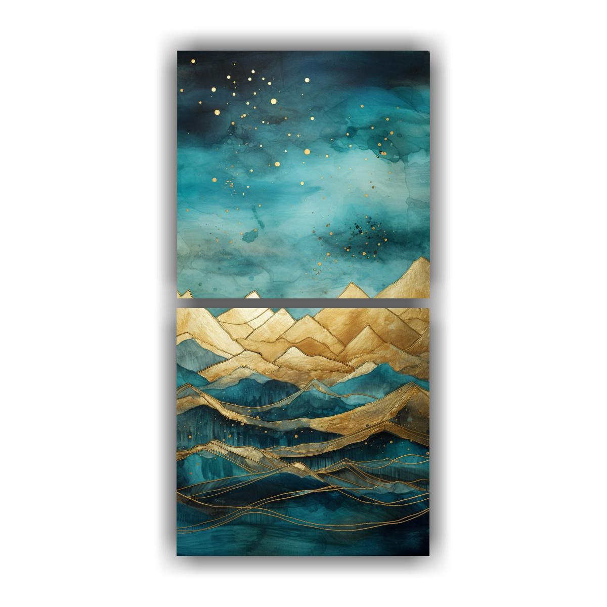 PINTURAS DECORATIVAS DE PAISAJE MONTAÑOSO CON 80X160 CM - 1
