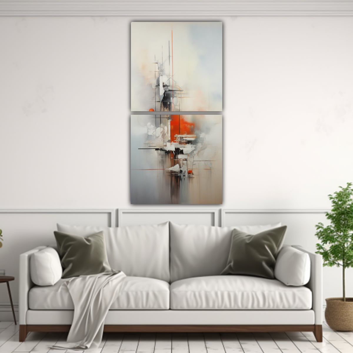CUADROS ABSTRACTOS NÓRDICOS EN BASTIDOR DE DOS 20X40 CM - 2