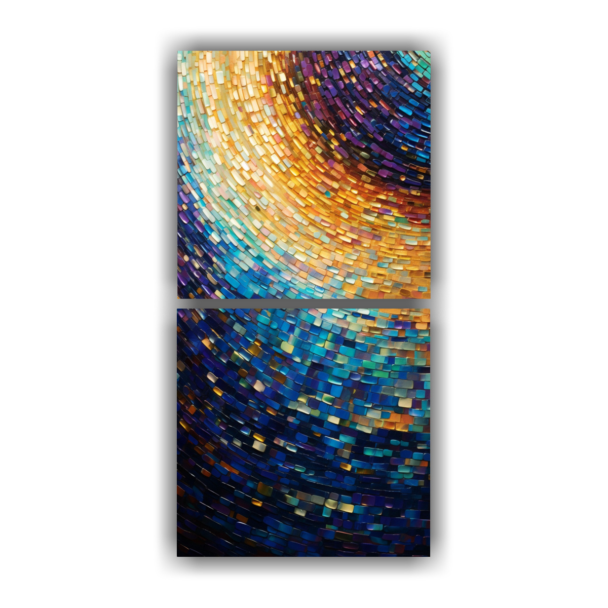 CUADROS ABSTRACTOS LUMINOSOS DE PUNTOS EN 70X140 CM - 1