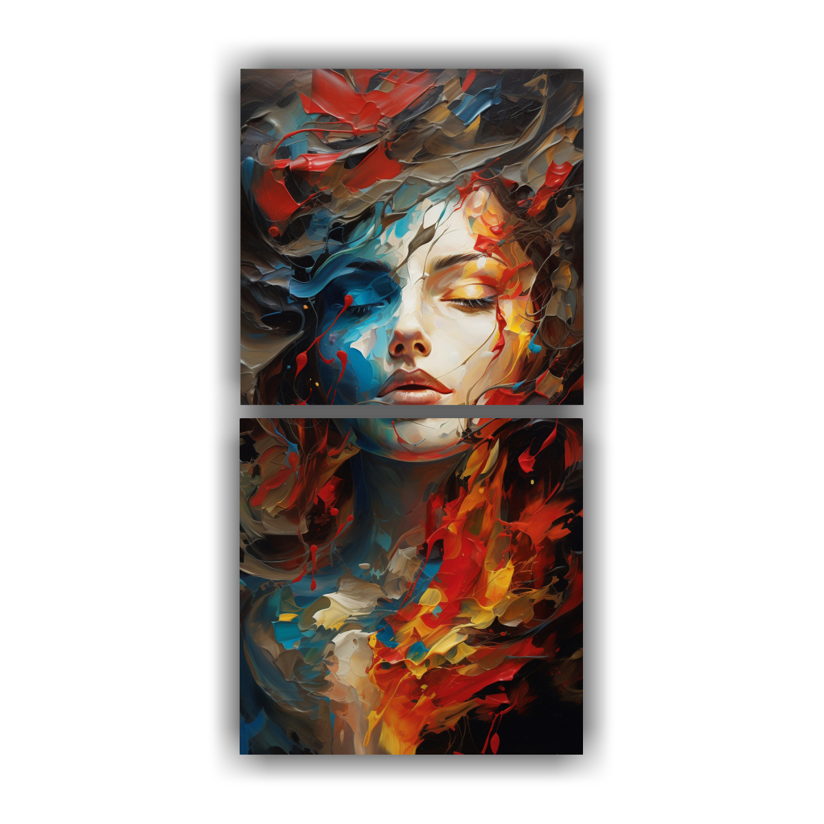 PINTURAS ABSTRACTAS CUERPOS HUMANOS PARA 80X160 CM - 1