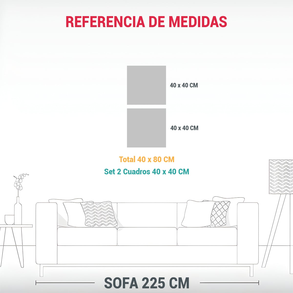SET 2 TELAS IMPRESAS COMPOSICIÓN ABSTRACTA 40X80 CM - 3