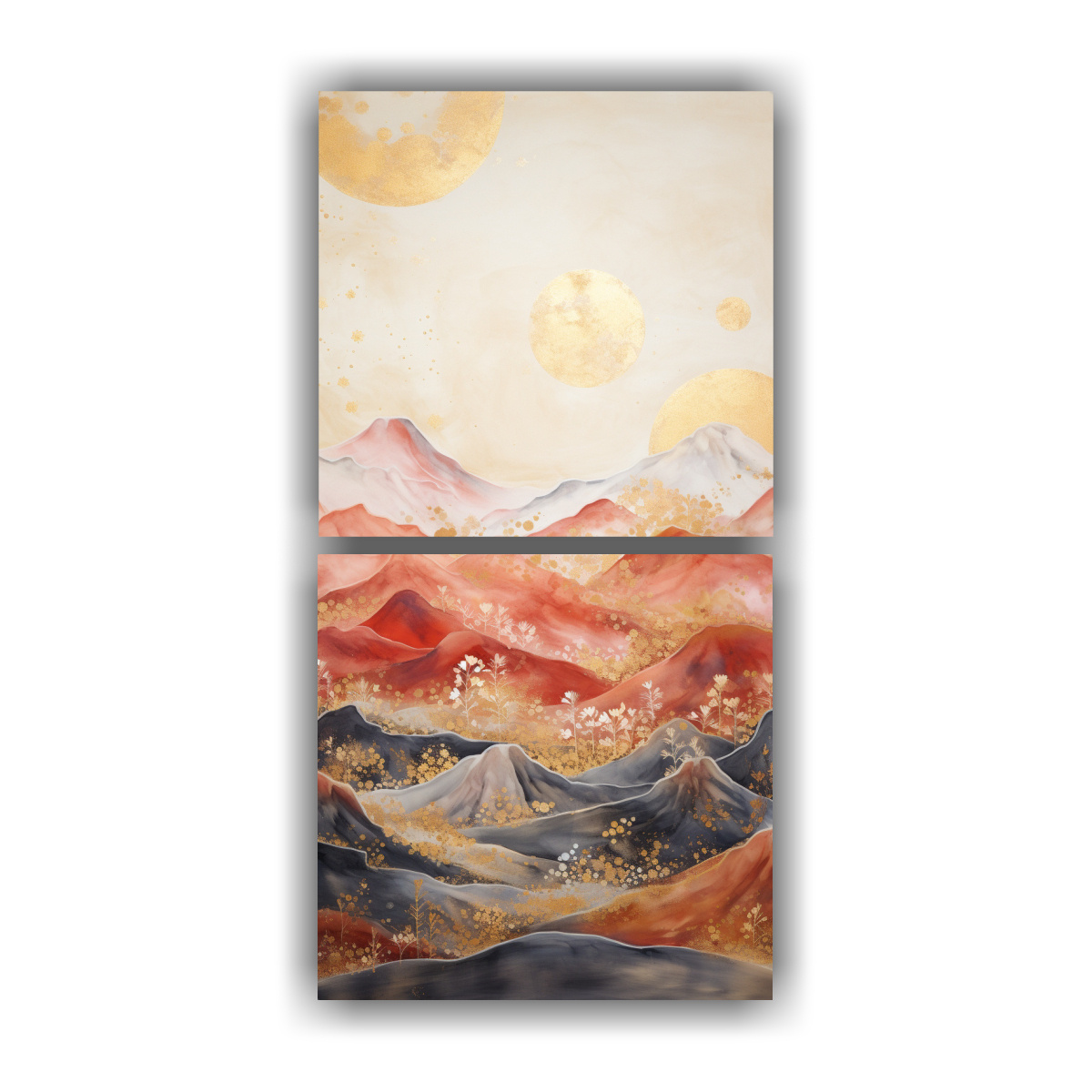 SET 2 CUADROS VANGUARDIA INTENSO PAISAJE DE 20X40 CM - 1