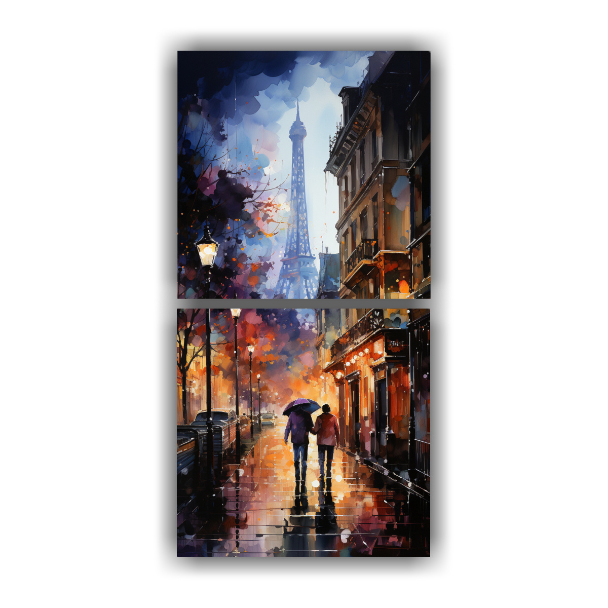 CUADROS DE DOS HOMBRES BESÁNDOSE EN LAS CALLES 50X100 CM - 1