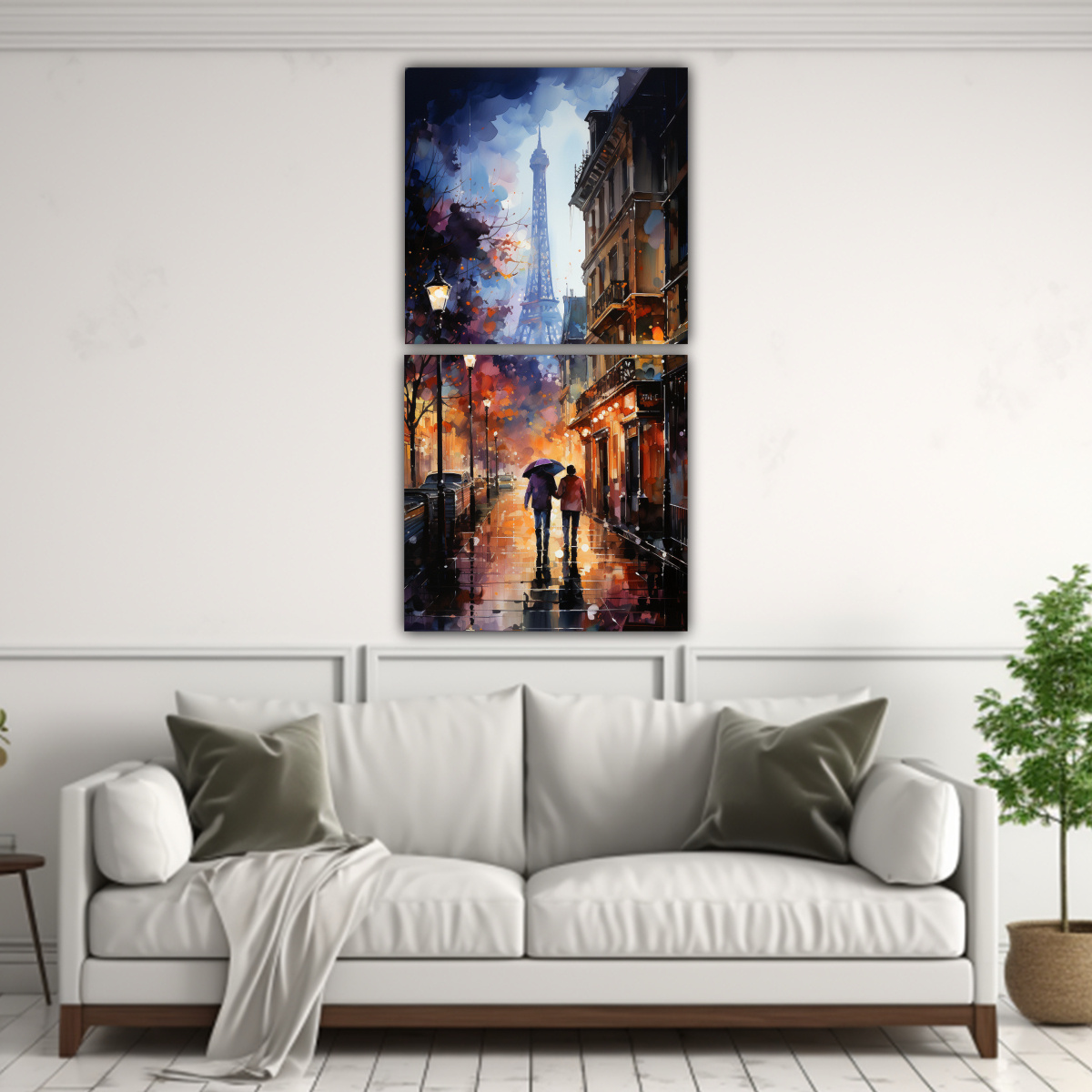 CUADROS DE DOS HOMBRES BESÁNDOSE EN LAS CALLES 50X100 CM - 2