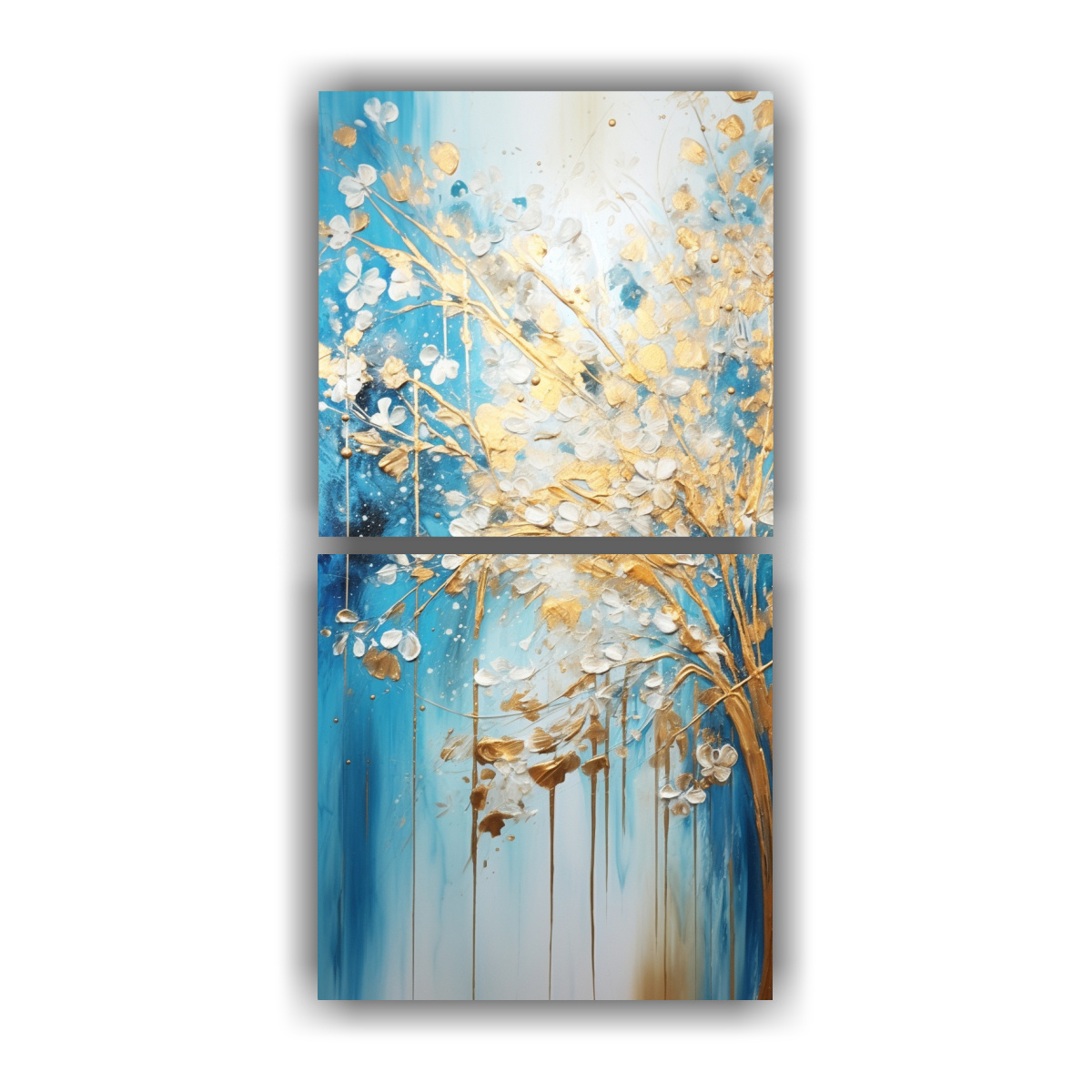 PINTURA DE PARED VIBRANTE Y DORADA PARA UNA 30X60 CM - 1