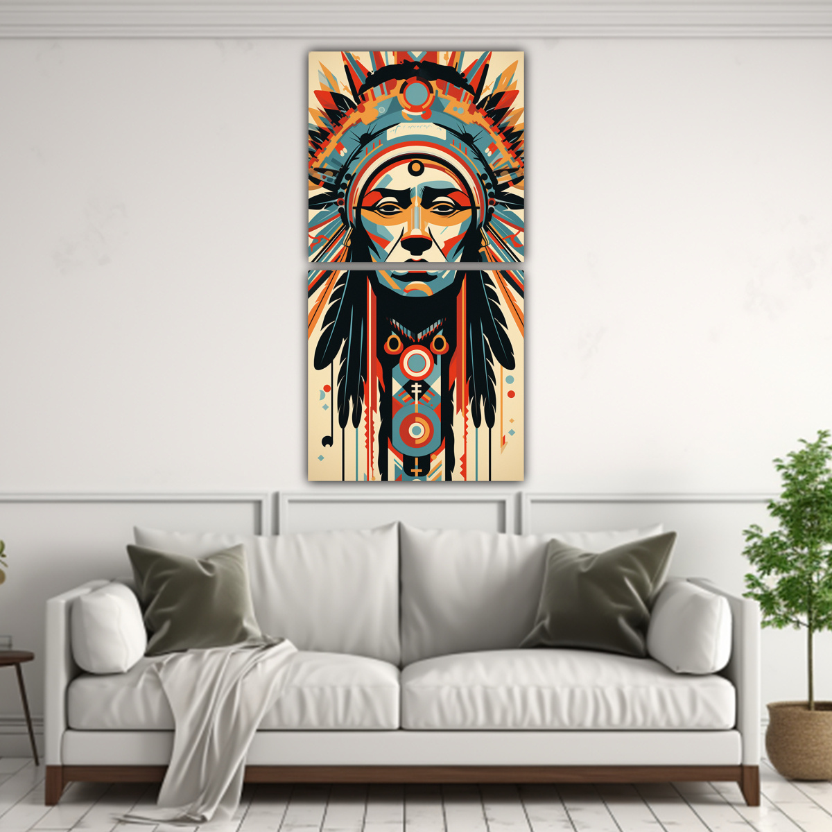 ARTE NATIVO AMERICANO: LIENZOS FLORALES DE LA 30X60 CM - 2