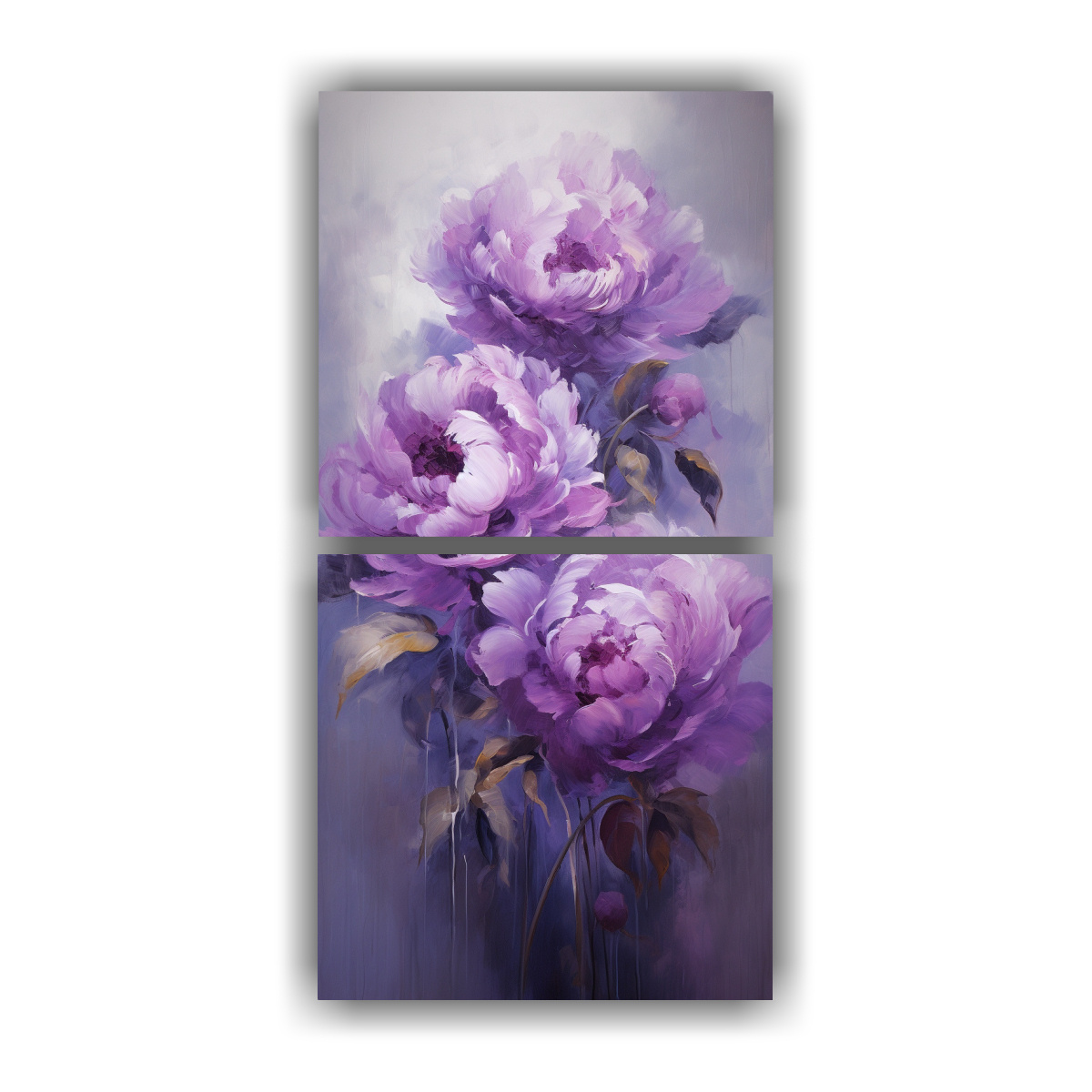 CUADROS MOVIMIENTO ARTE GRAFICO A PURPLE PEONIES 60X120 CM - 1