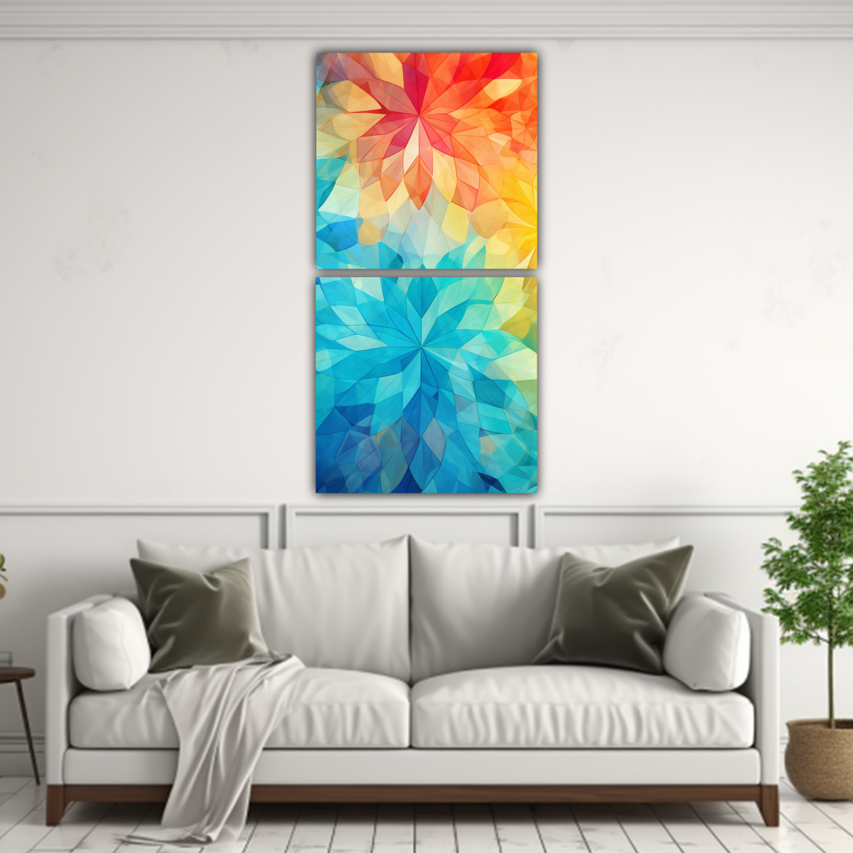 CUADRO ABSTRACTO DE COLORES INSPIRADOS EN LA 40X80 CM - 2