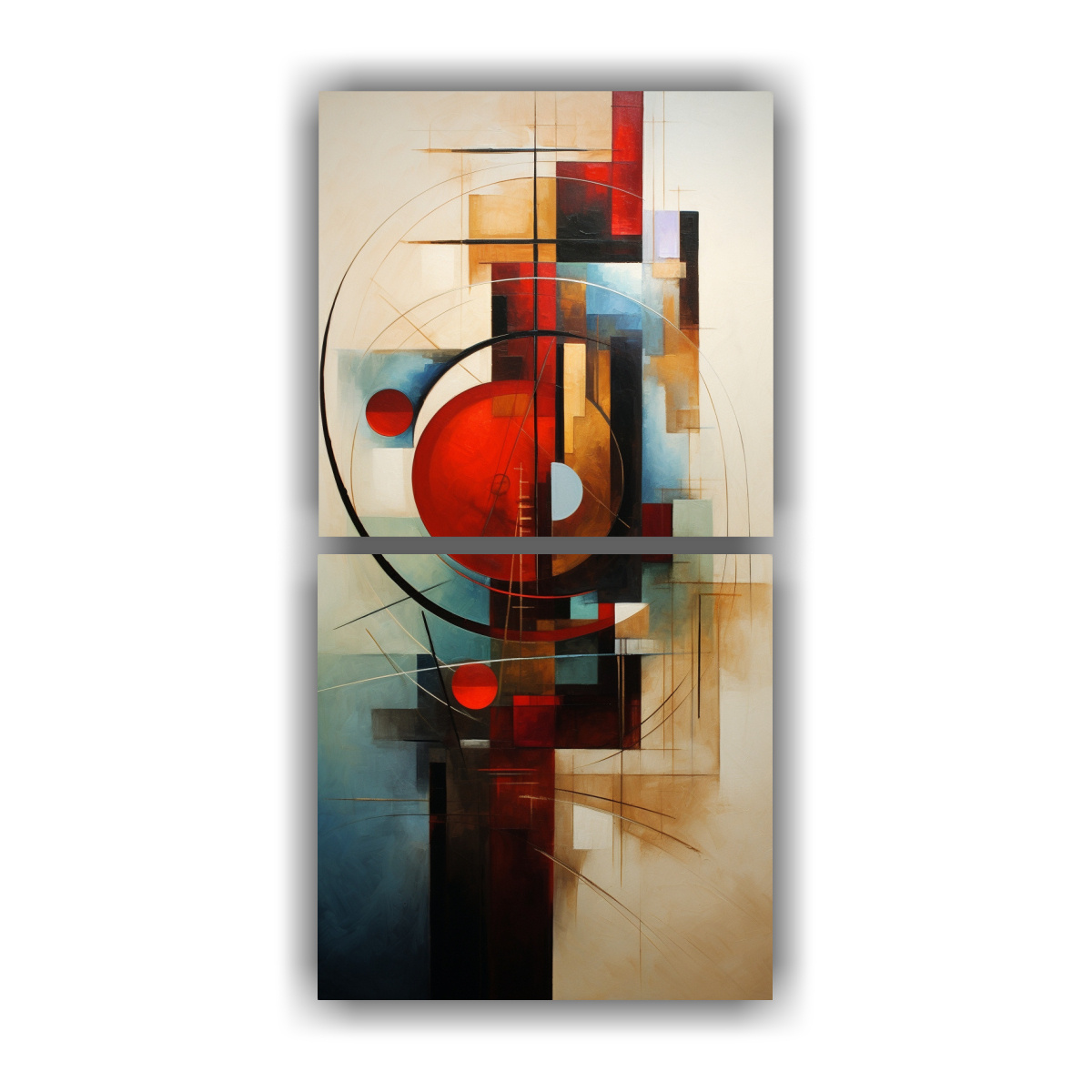CUADROS MODERNOS ABSTRACTOS LIENZOS CÁLIDOS 50X100 CM - 1