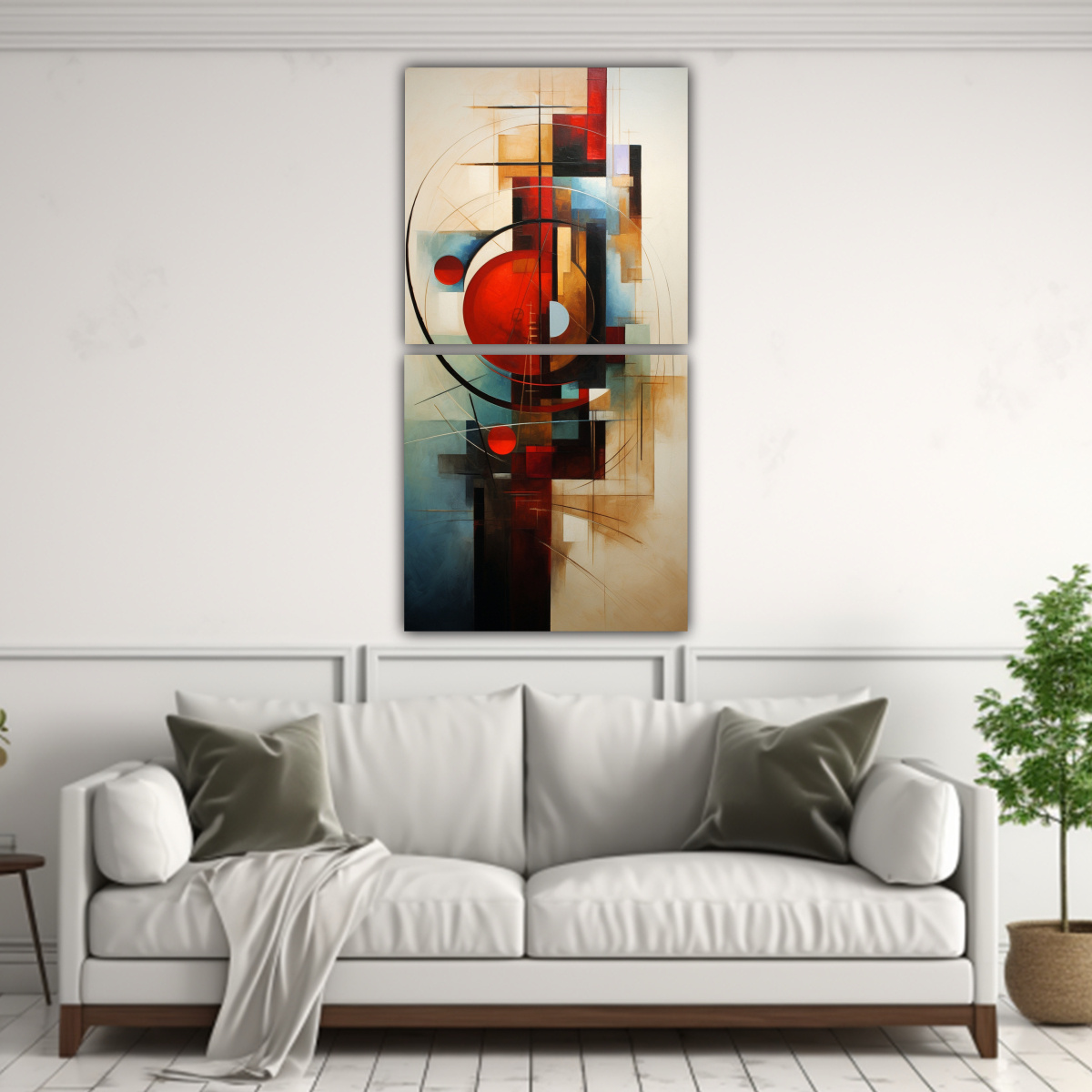 CUADROS MODERNOS ABSTRACTOS LIENZOS CÁLIDOS 50X100 CM - 2