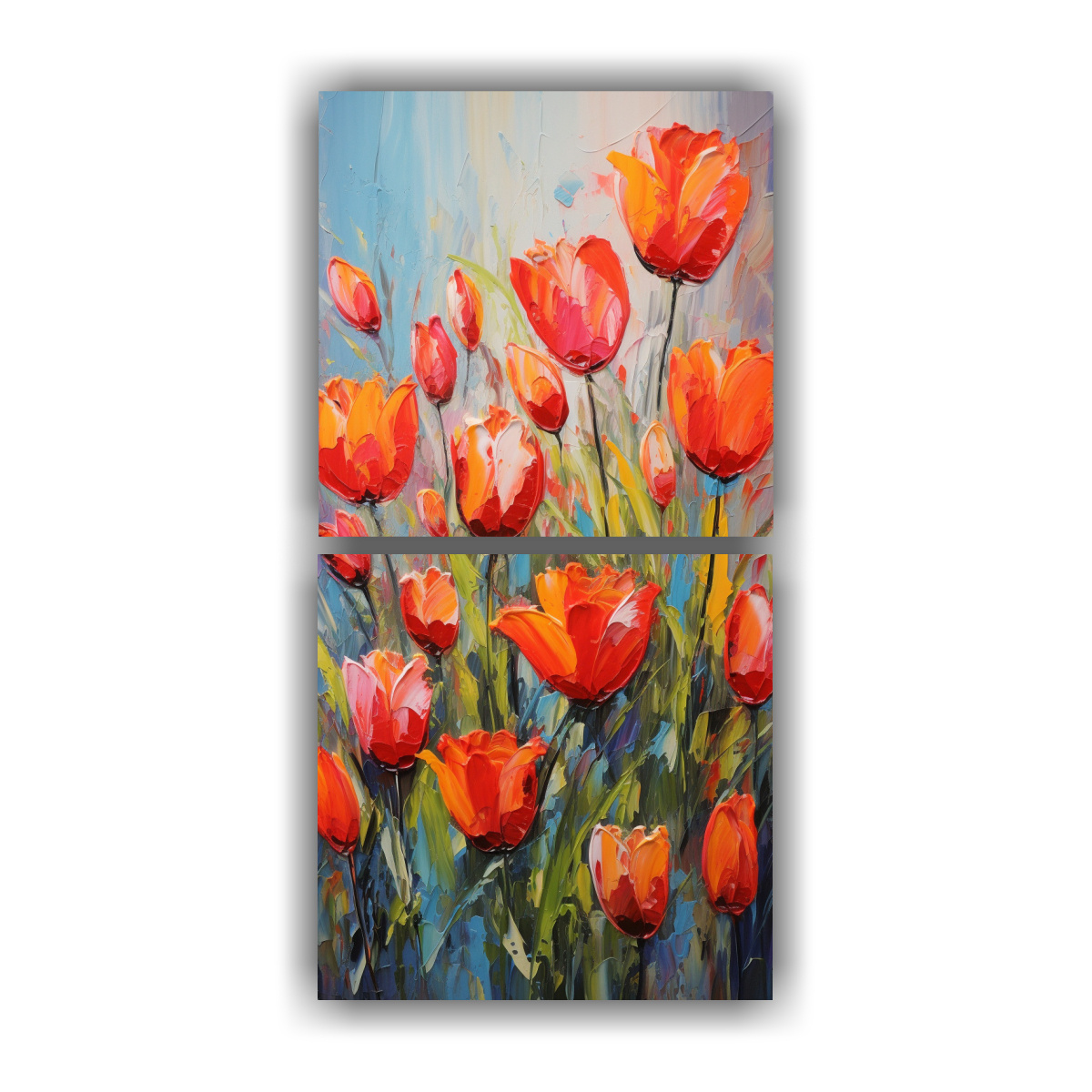 CONJUNTO 2 LIENZOS DE TELA IMAGEN LUMINOSIDAD 30X60 CM - 1