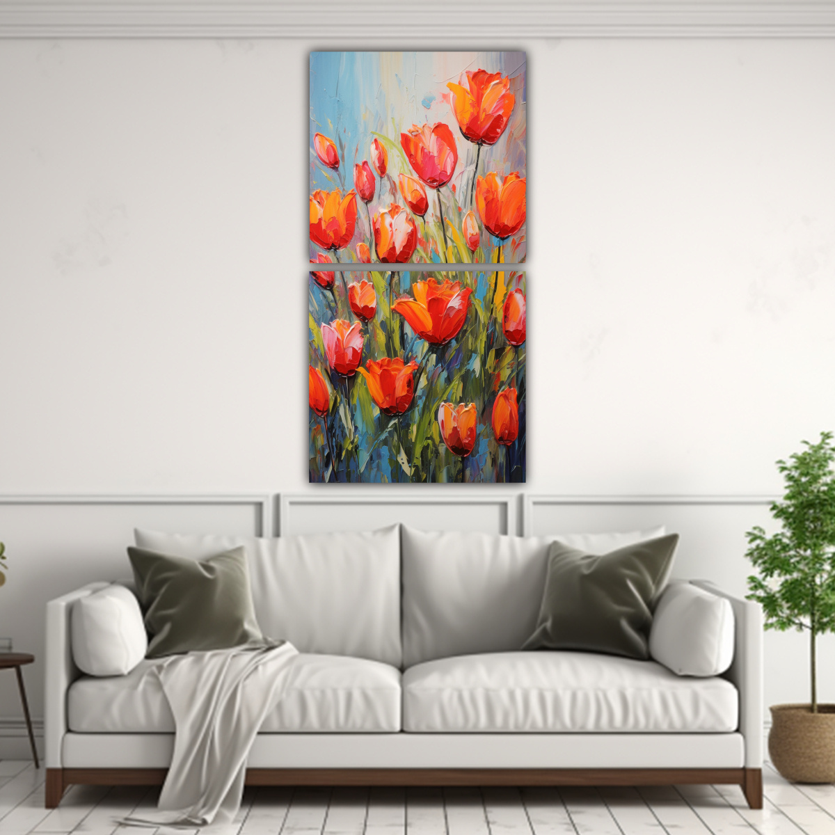 CONJUNTO 2 LIENZOS DE TELA IMAGEN LUMINOSIDAD 30X60 CM - 2