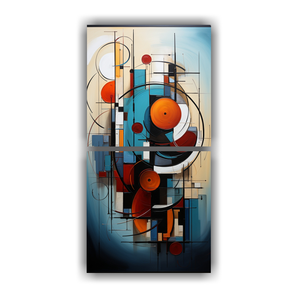 CUADRO ABSTRACTO CON PIGMENTOS COLORIDOS: ALEGRÍA 80X160 CM - 1