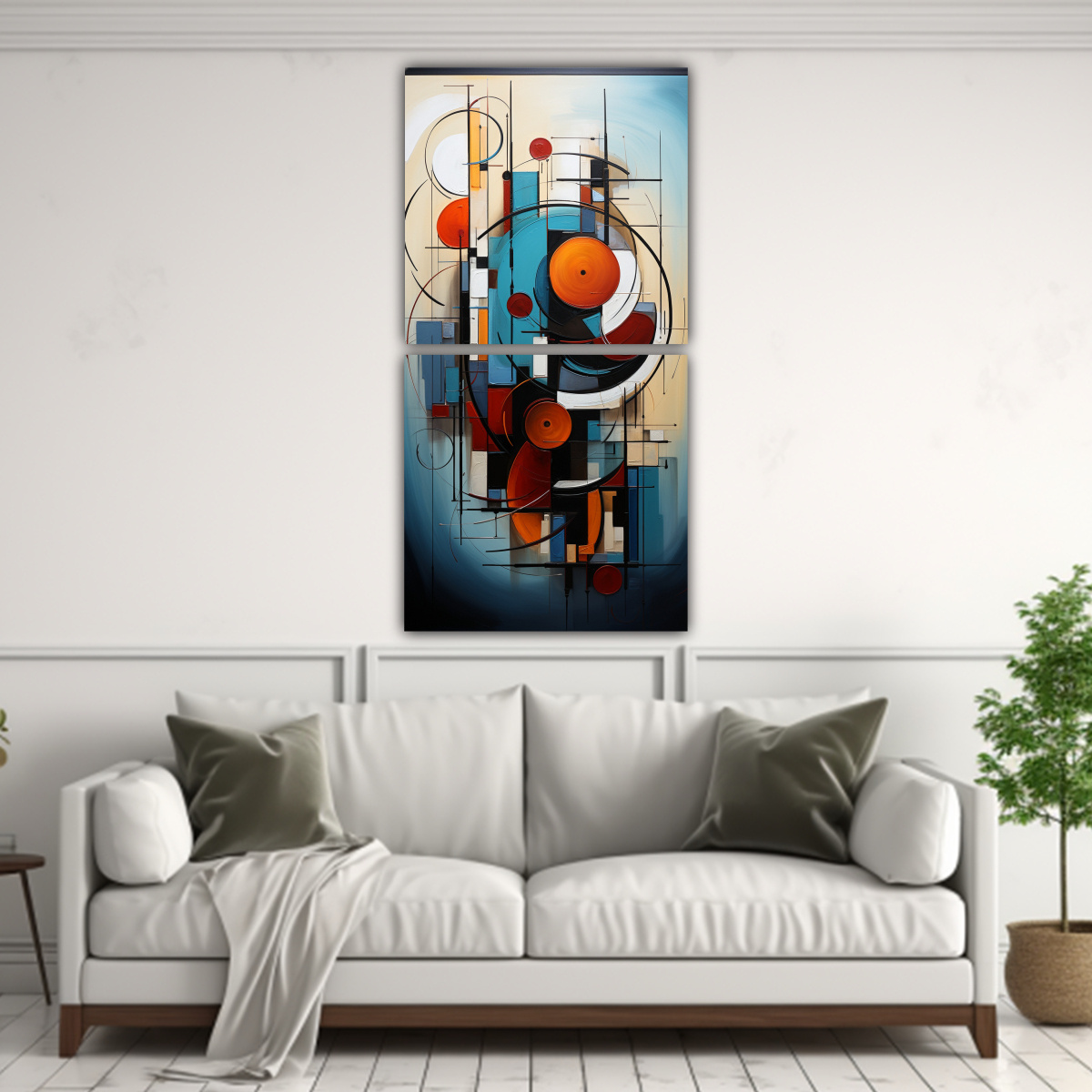 CUADRO ABSTRACTO CON PIGMENTOS COLORIDOS: ALEGRÍA 80X160 CM - 2