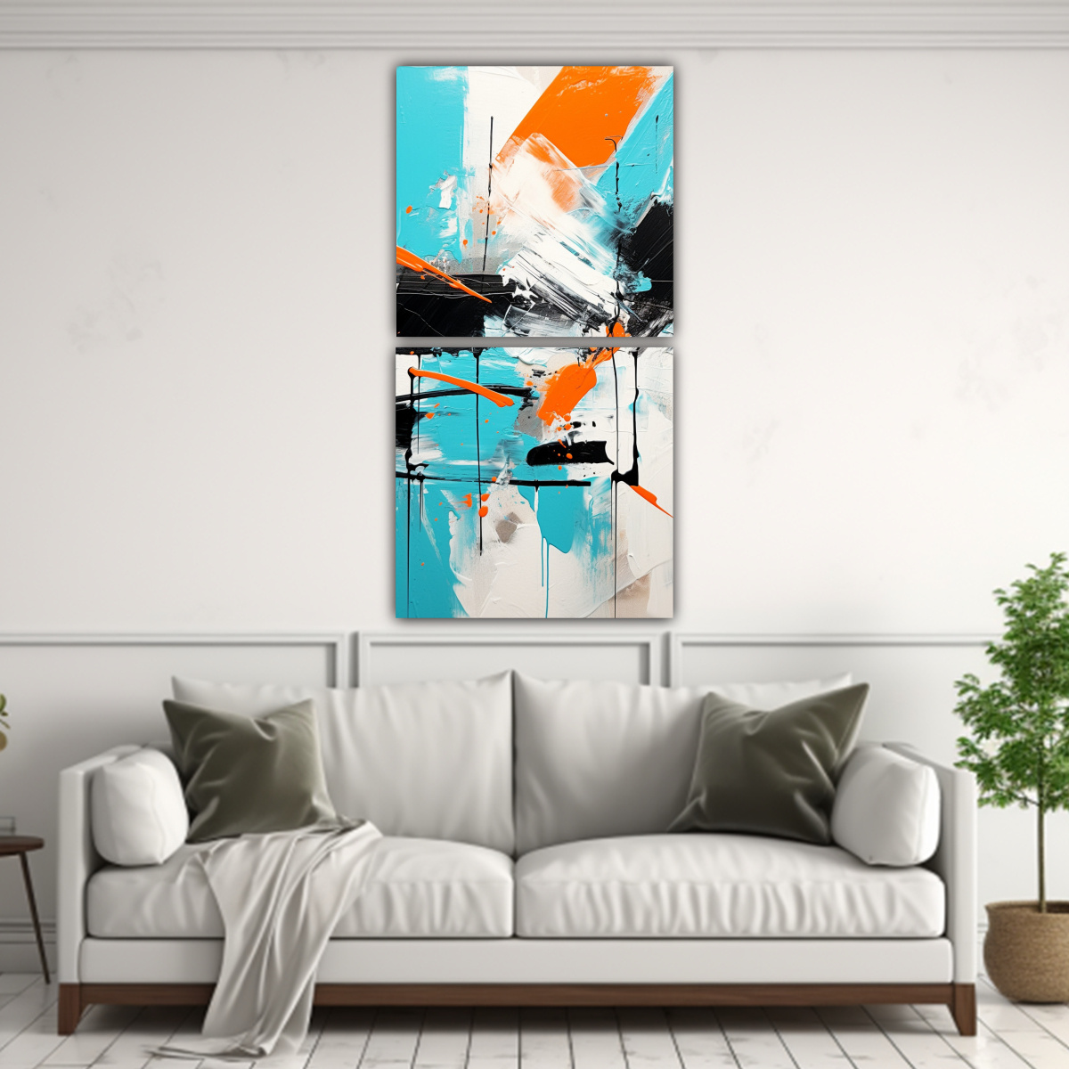 PINTURAS DECORATIVAS ABSTRACTAS ESTILO GALERÍA 30X60 CM - 2