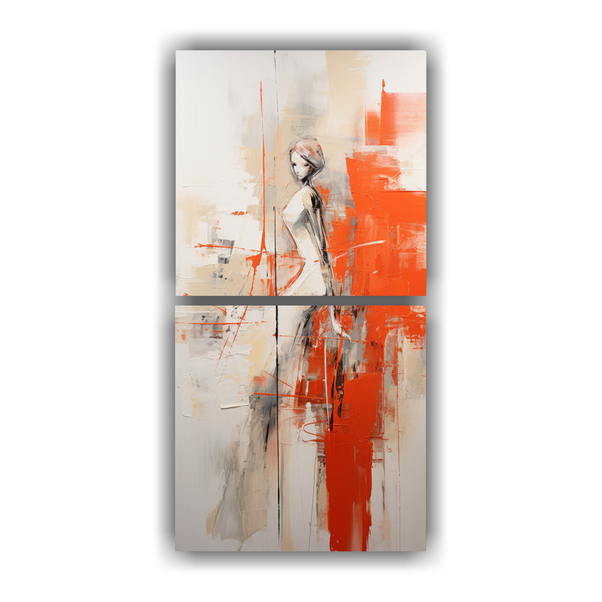 PINTURA ACRÍLICA ABSTRACTA EN TABLA, DETALLES 80X160 CM - 1