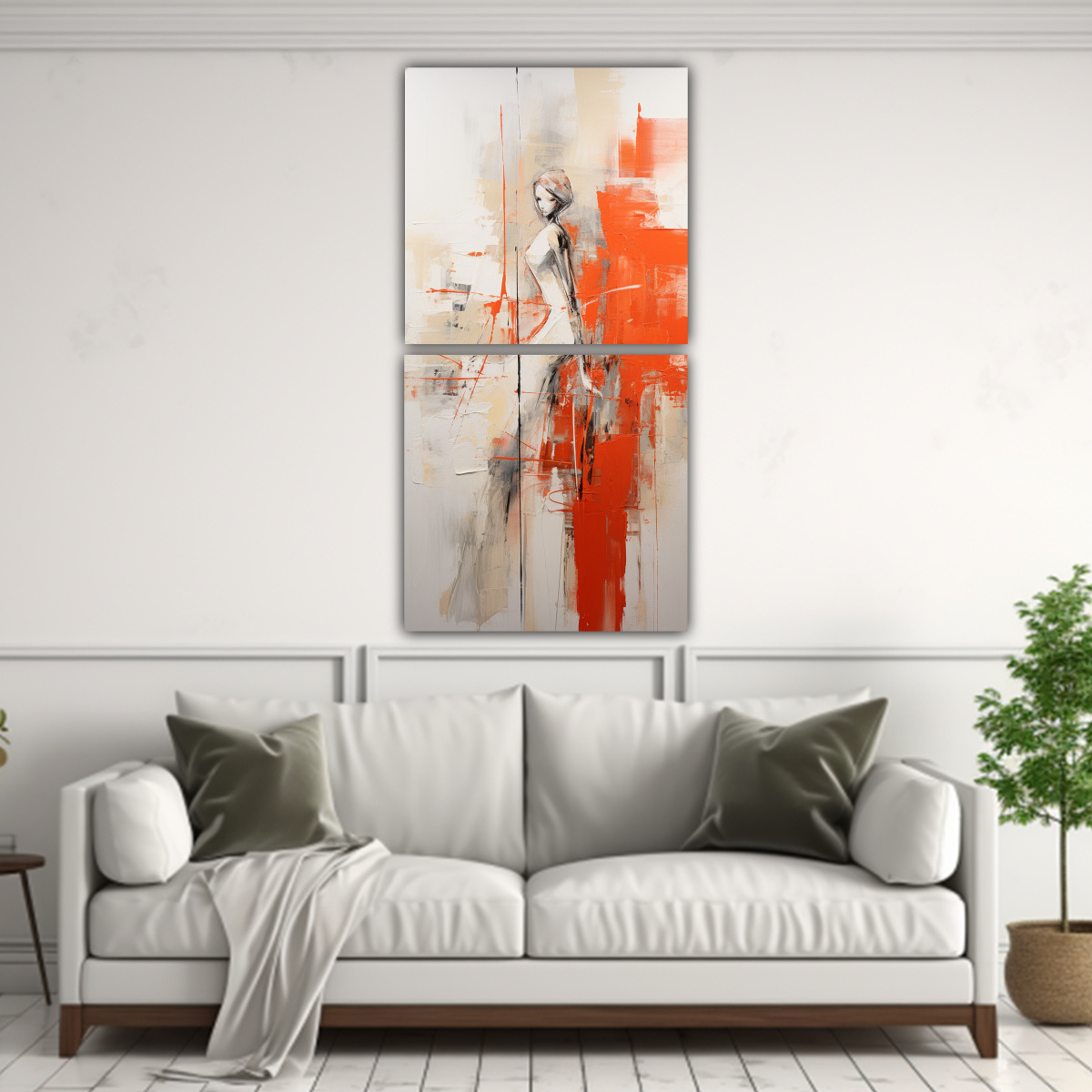 PINTURA ACRÍLICA ABSTRACTA EN TABLA, DETALLES 80X160 CM - 2