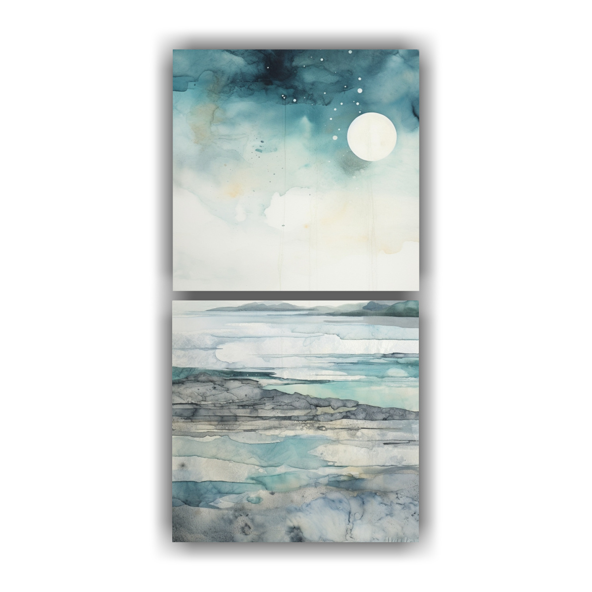 CONJUNTO DE 2 TELAS EN BASTIDOR ESTILO GALERÍA 30X60 CM - 1