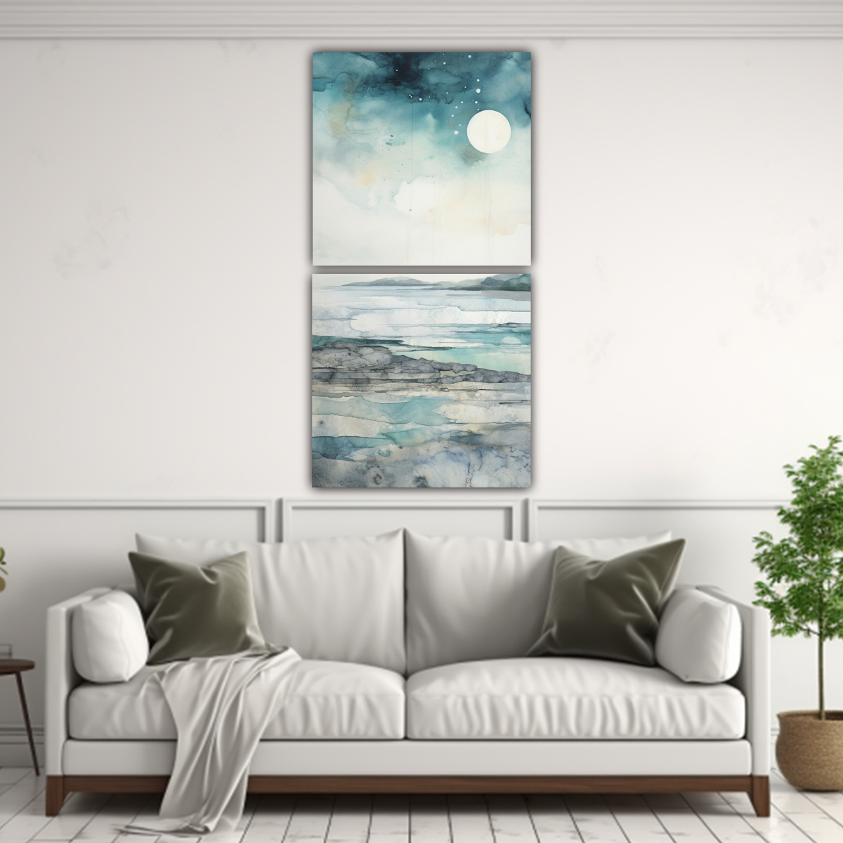 CONJUNTO DE 2 TELAS EN BASTIDOR ESTILO GALERÍA 30X60 CM - 2