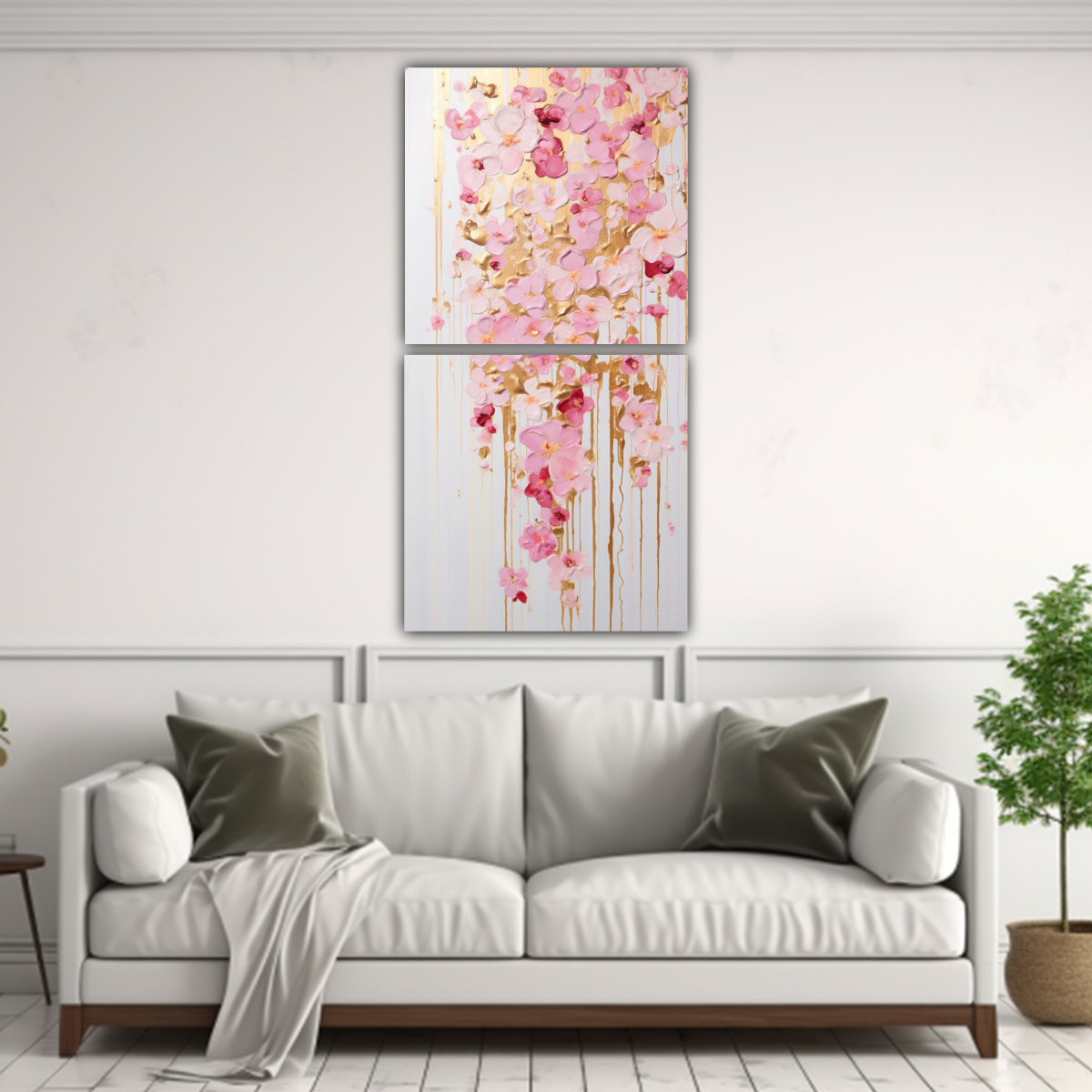 PINTURA ACRÍLICA JUVENIL EN BASTIDOR: DOS TELAS 40X80 CM - 2