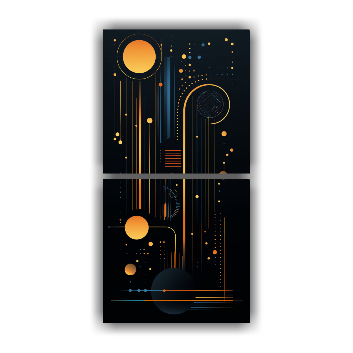 CUADROS DECORATIVOS VERTICALES CON FONDO NEGRO Y 60X120 CM - 1