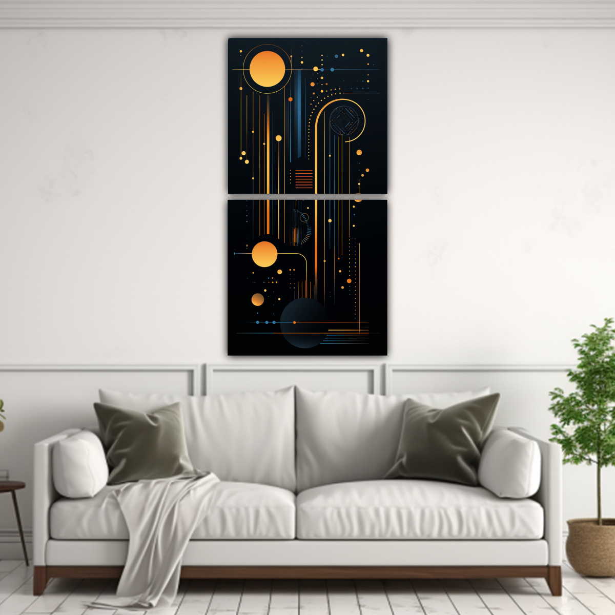 CUADROS DECORATIVOS VERTICALES CON FONDO NEGRO Y 60X120 CM - 2