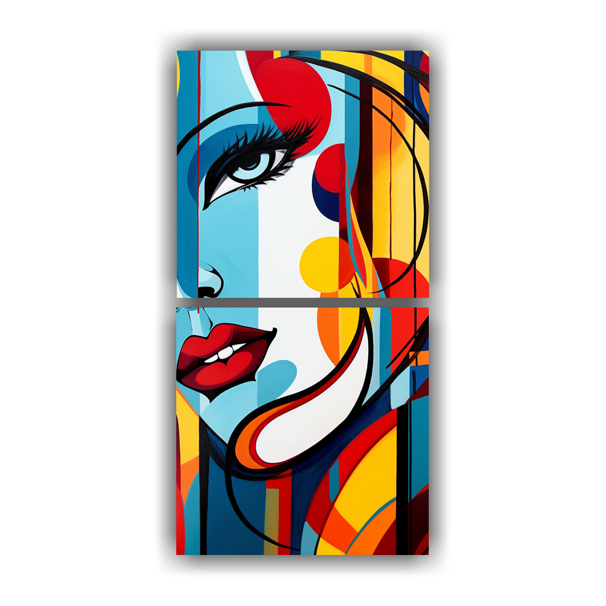 CUADROS JUVENILES ABSTRACTOS FUSIÓN DE POP ART Y 50X100 CM - 1