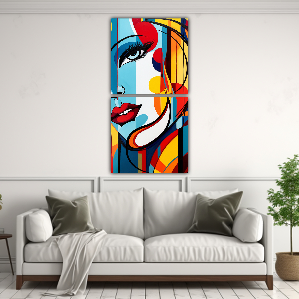 CUADROS JUVENILES ABSTRACTOS FUSIÓN DE POP ART Y 50X100 CM - 2
