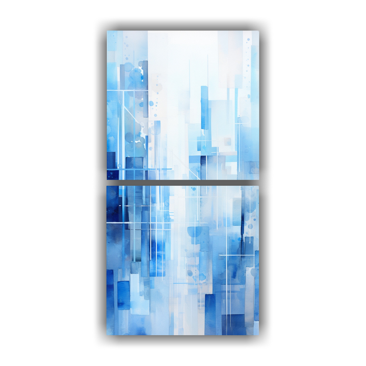 PINTURA DECORATIVA ABSTRACTA DE CIUDAD EN TONOS 50X100 CM - 1