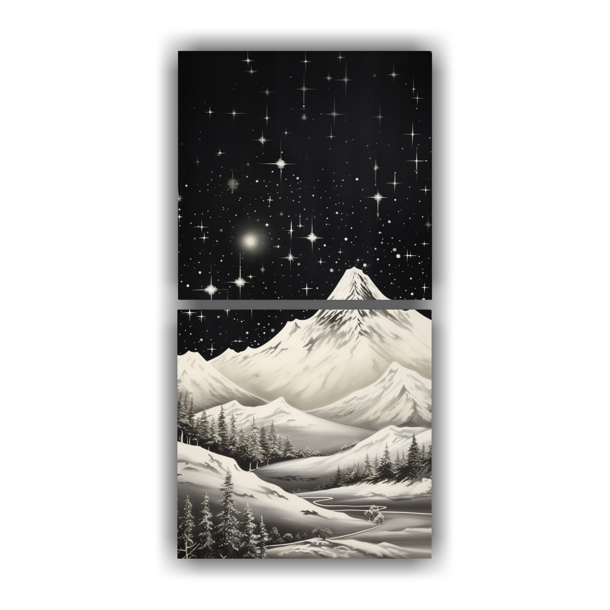 CUADRO VINTAGE RESISTENTE CON PAISAJE DE MONTAÑA 70X140 CM - 1