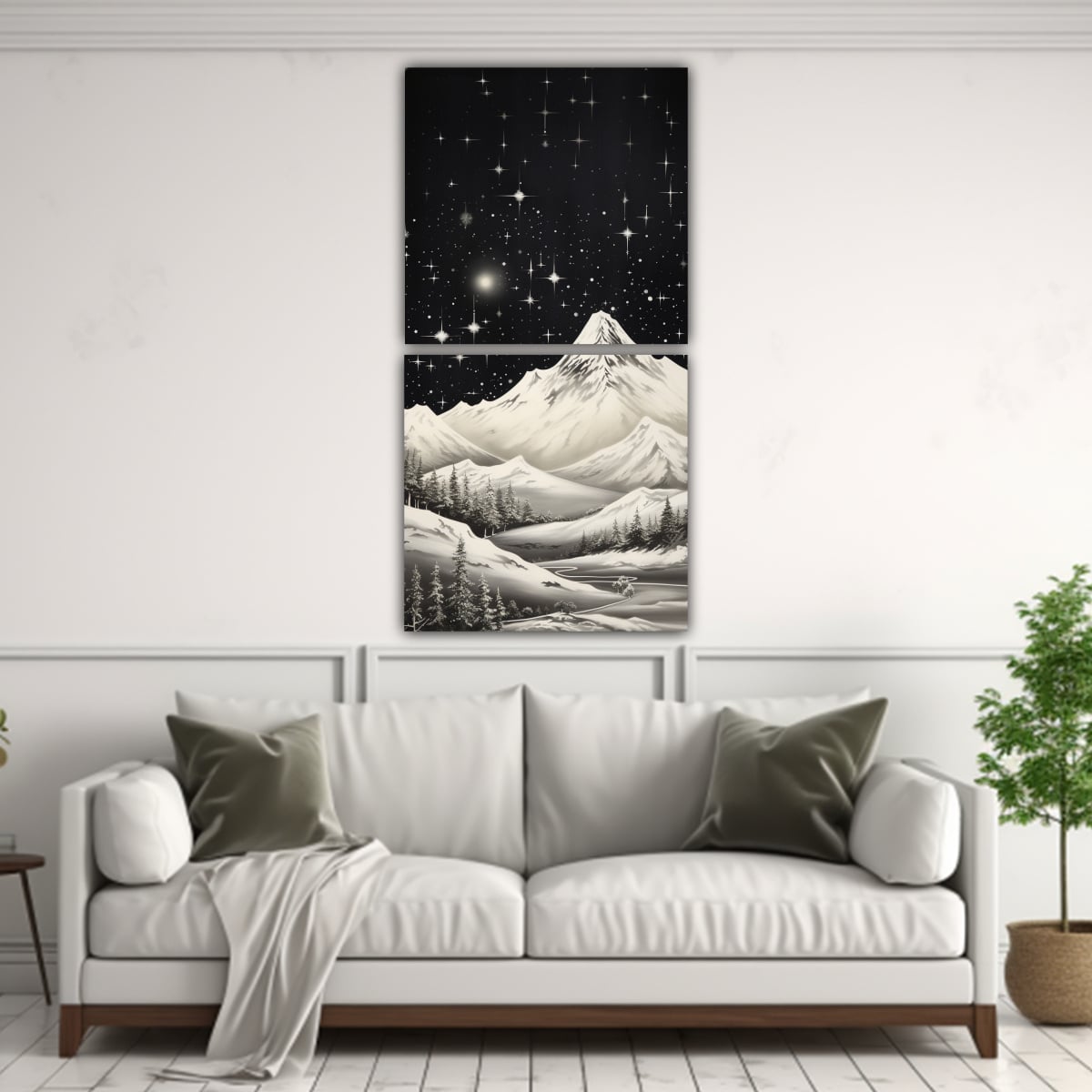 CUADRO VINTAGE RESISTENTE CON PAISAJE DE MONTAÑA 70X140 CM - 2