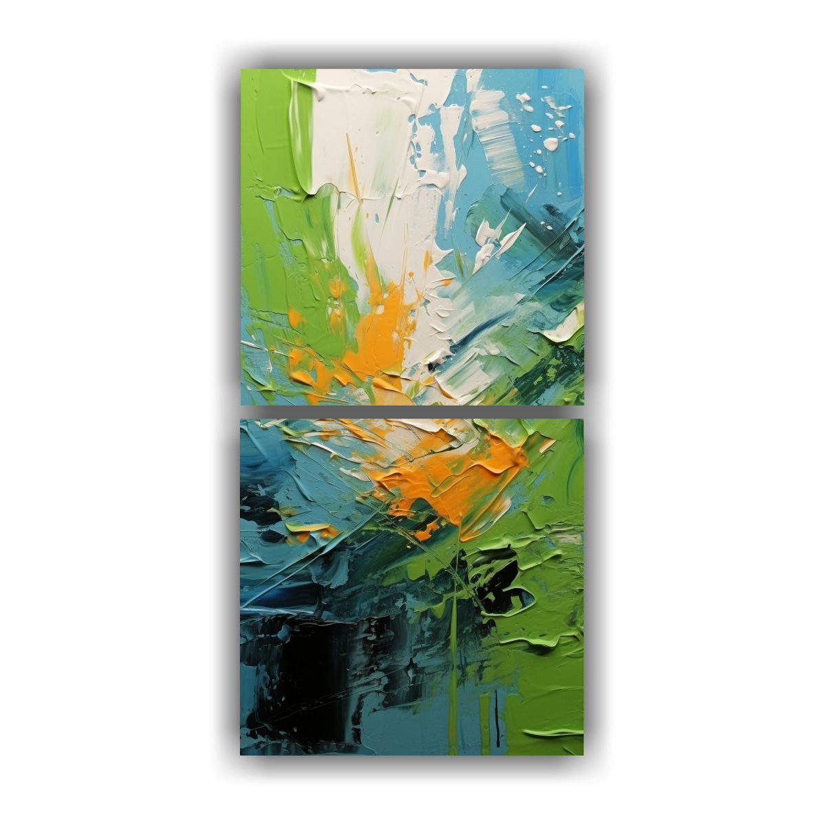 PINTURAS ABSTRACTAS DE ARTE AL ÓLEO CON 20X40 CM - 1