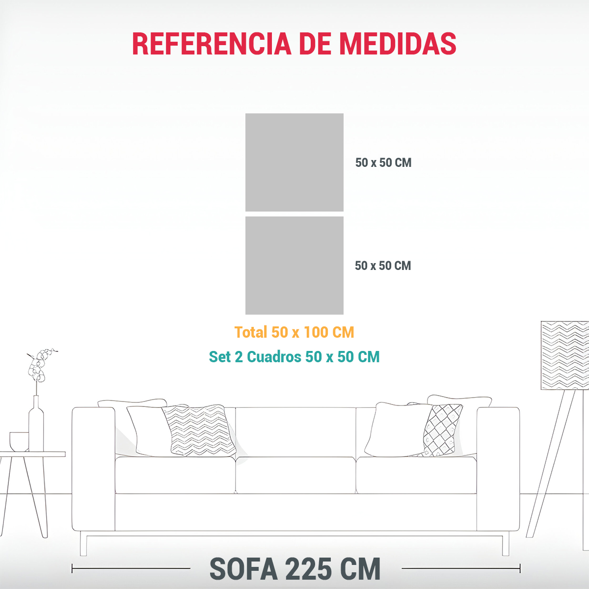 PINTURAS DECORATIVAS EN BASTIDOR CON 50X100 CM - 3